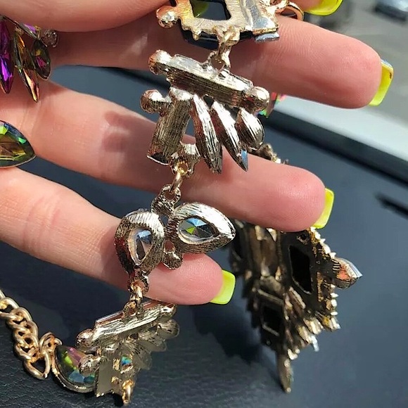 Colorful crystal statement necklace - Picture 9 of 9